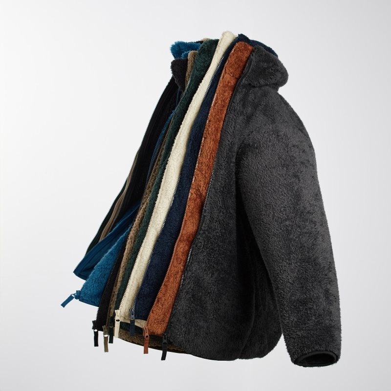 Grey Uniqlo Fluffy Yarn Fleece Full-Zip Men Jackets | 3841471