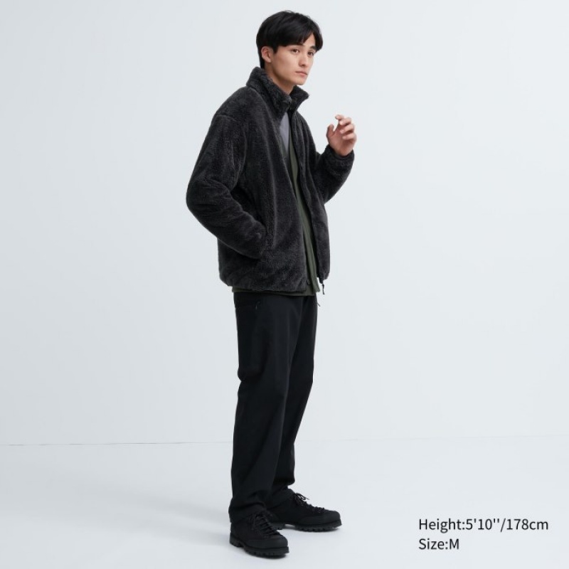 Grey Uniqlo Fluffy Yarn Full-Zip Women Fleece | 2239051