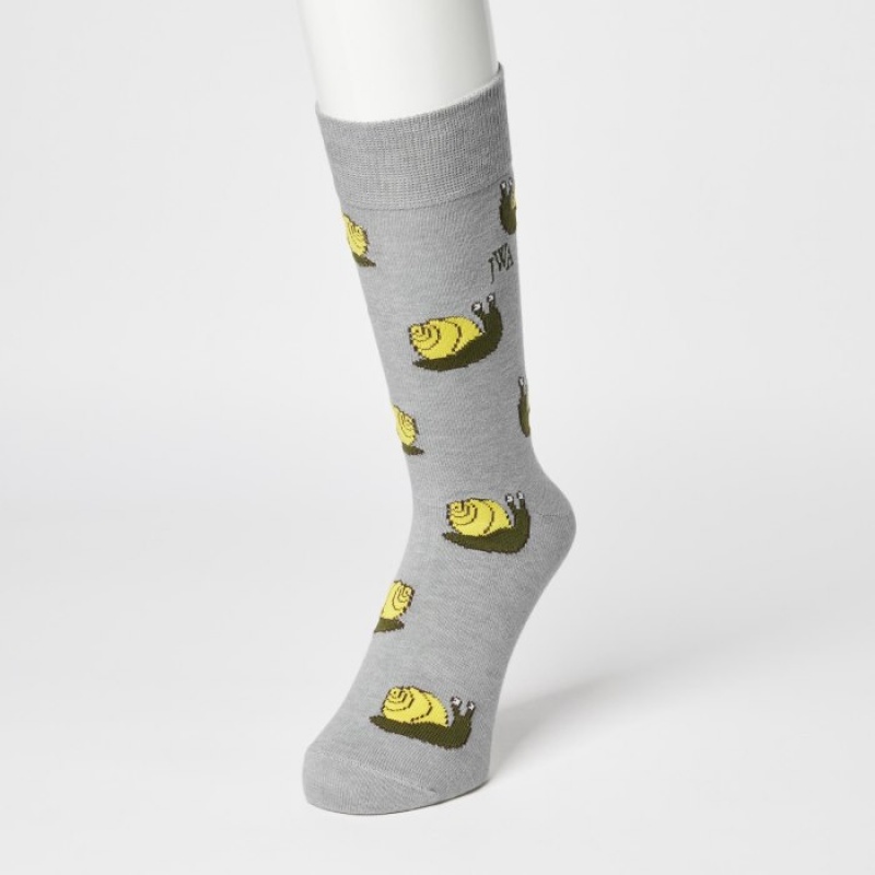Grey Uniqlo HEATTECH Anti-Odor Women Socks | 6060093