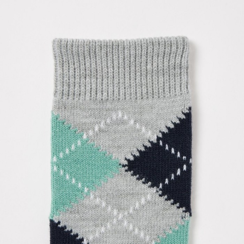 Grey Uniqlo HEATTECH Argyle Women Socks | 9379446