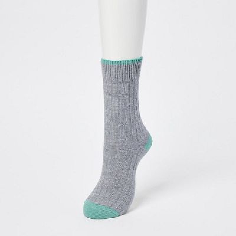 Grey Uniqlo HEATTECH Cable Women Socks | 1669470