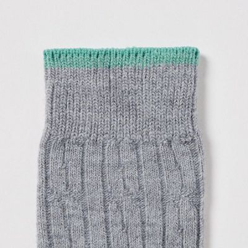 Grey Uniqlo HEATTECH Cable Women Socks | 1669470