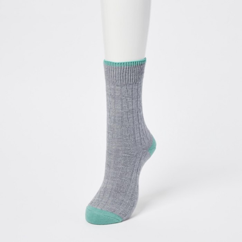 Grey Uniqlo HEATTECH Cable Women Socks | 6240787