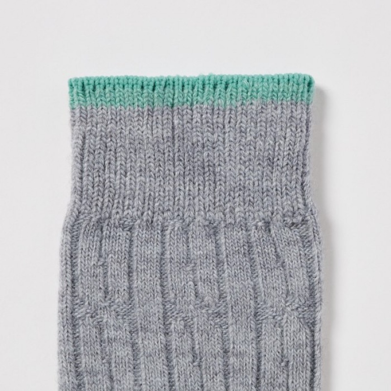 Grey Uniqlo HEATTECH Cable Women Socks | 6240787
