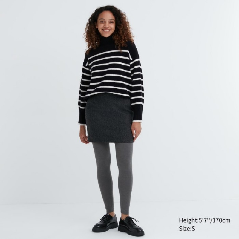 Grey Uniqlo HEATTECH Cotton Extra Warm Women Leggings | 8803194