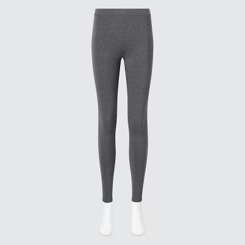Grey Uniqlo HEATTECH Cotton Women Leggings | 2652883
