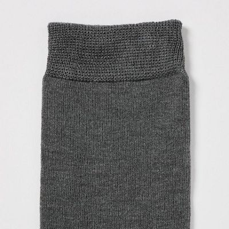 Grey Uniqlo HEATTECH Knee High Women Socks | 1077014