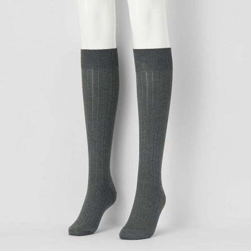 Grey Uniqlo HEATTECH Knee High Women Socks | 2951507