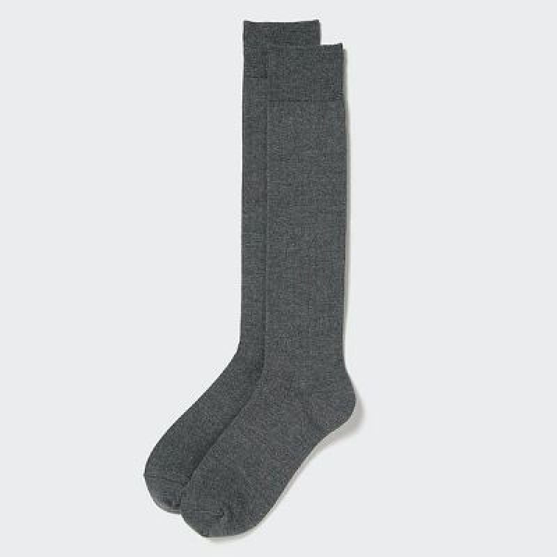 Grey Uniqlo HEATTECH Knee High Women Socks | 2951507