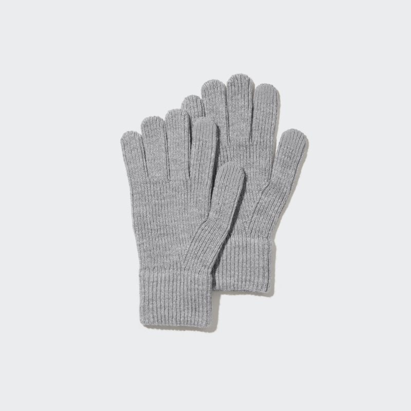 Grey Uniqlo HEATTECH Knitted Men Gloves | 9957363