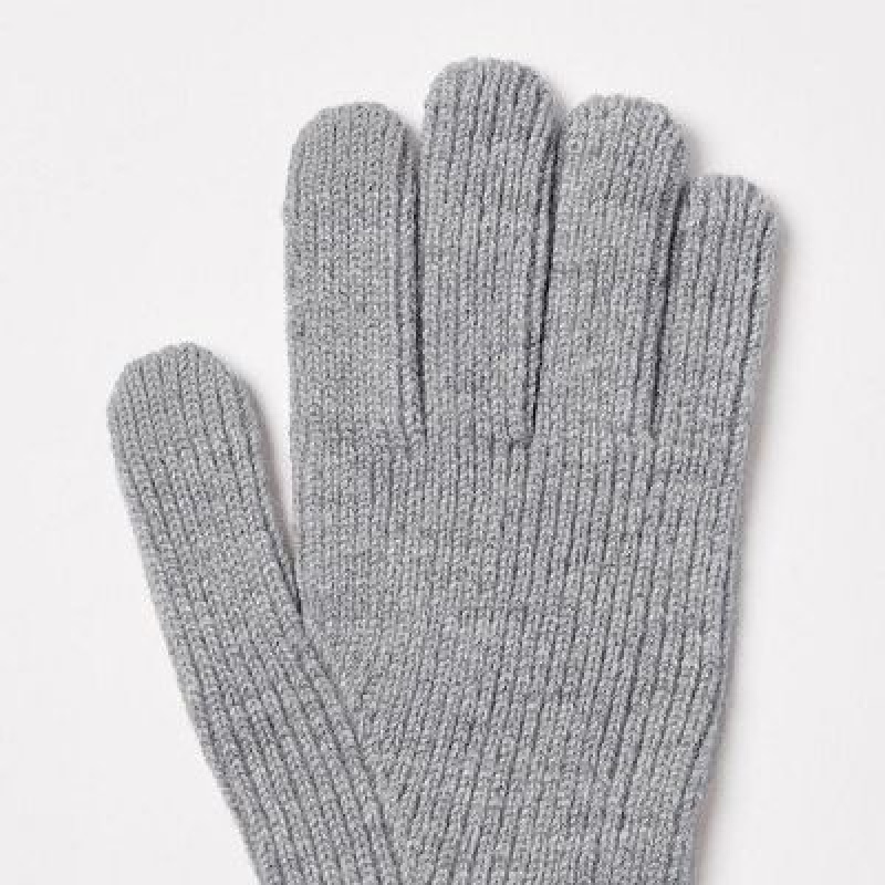Grey Uniqlo HEATTECH Knitted Women Gloves | 9787749