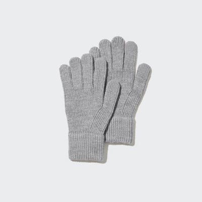 Grey Uniqlo HEATTECH Knitted Women Gloves | 9787749