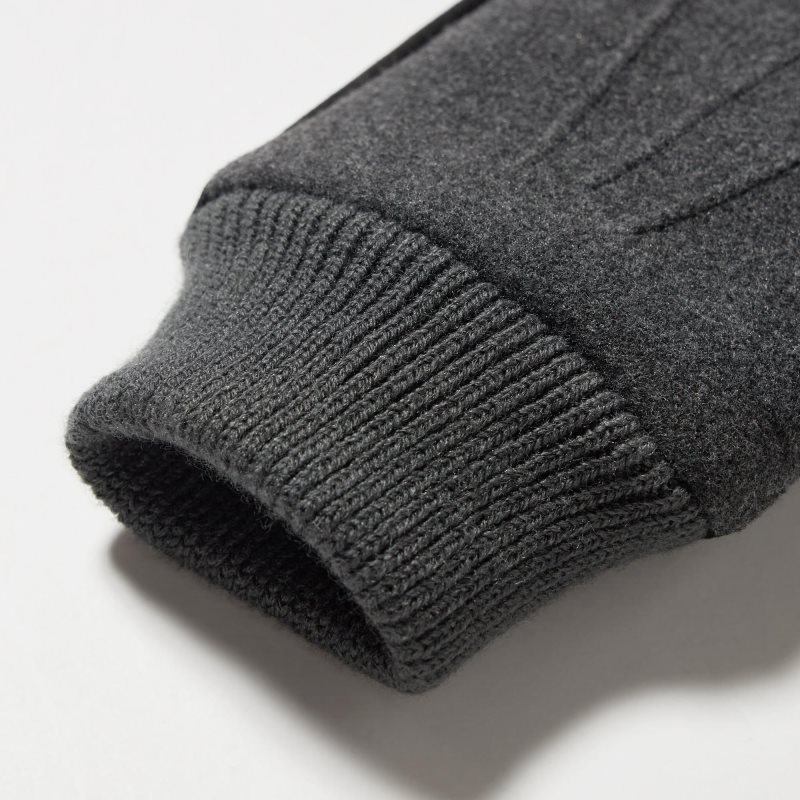 Grey Uniqlo HEATTECH Lined Faux Wool Men Gloves | 4150695