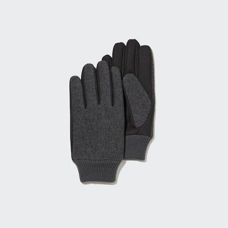 Grey Uniqlo HEATTECH Lined Faux Wool Women Gloves | 328660