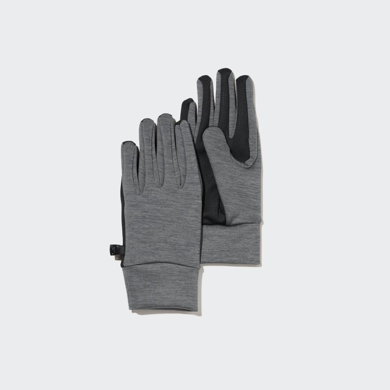 Grey Uniqlo HEATTECH Lined Stretch Men Gloves | 2848236