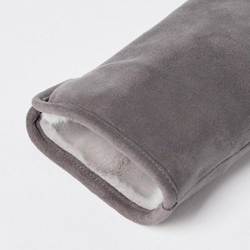 Grey Uniqlo HEATTECH Lining Faux Suede Women Gloves | 4155424