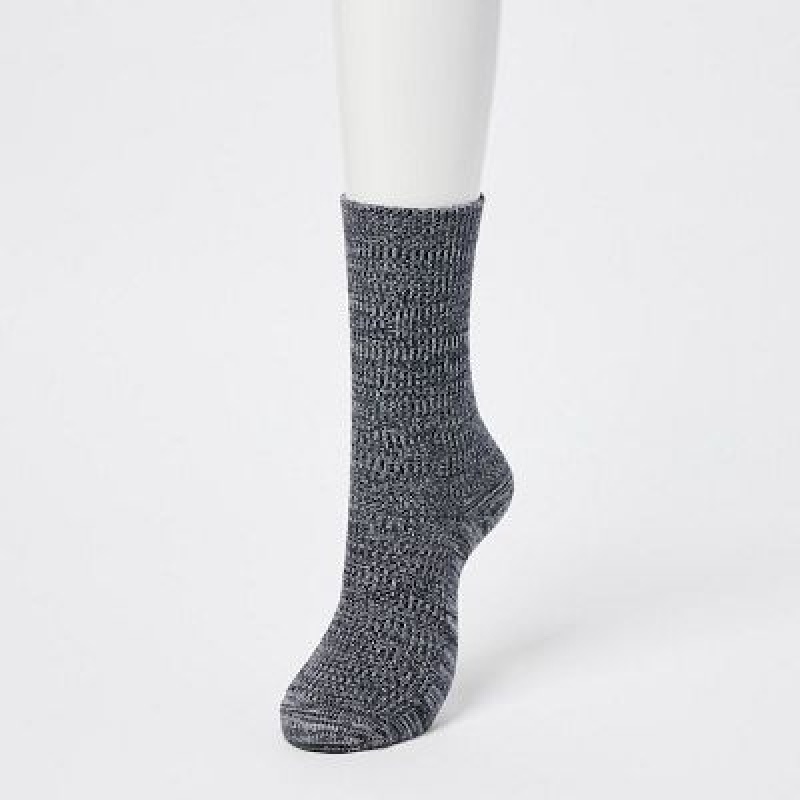 Grey Uniqlo HEATTECH Loose Ribbed Women Socks | 7024598