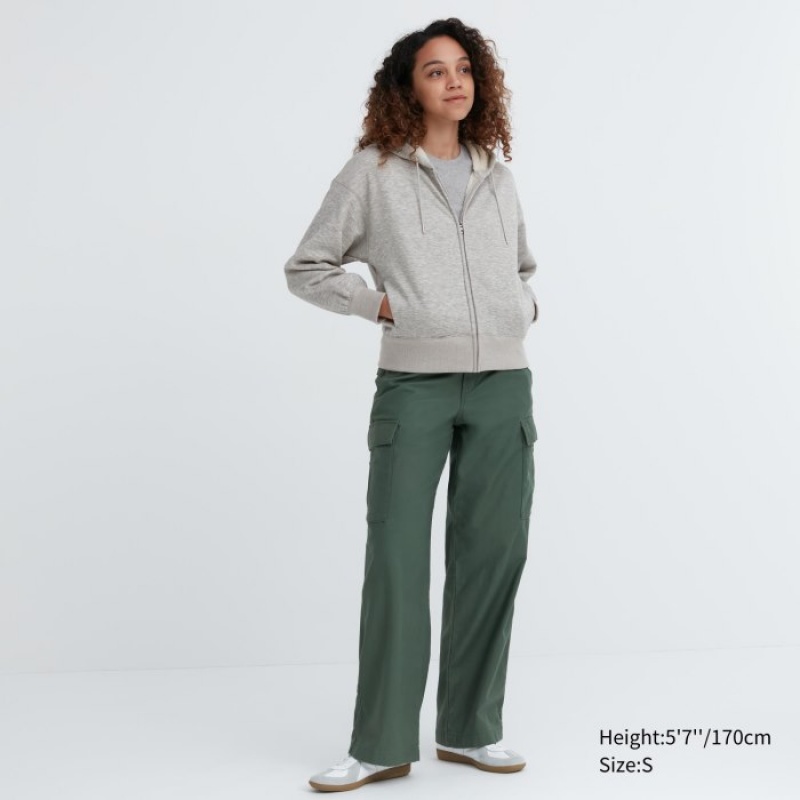 Grey Uniqlo HEATTECH Pile-Lined Sweat Full-Zip Women Hoodie | 1223704