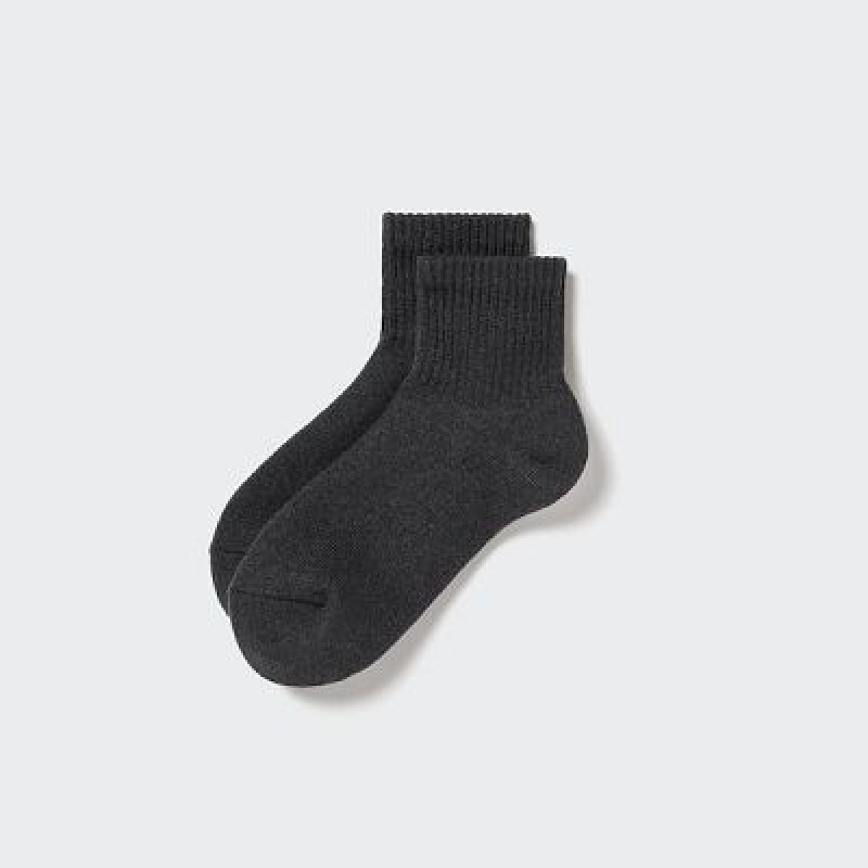 Grey Uniqlo HEATTECH Pile Half Women Socks | 6718337