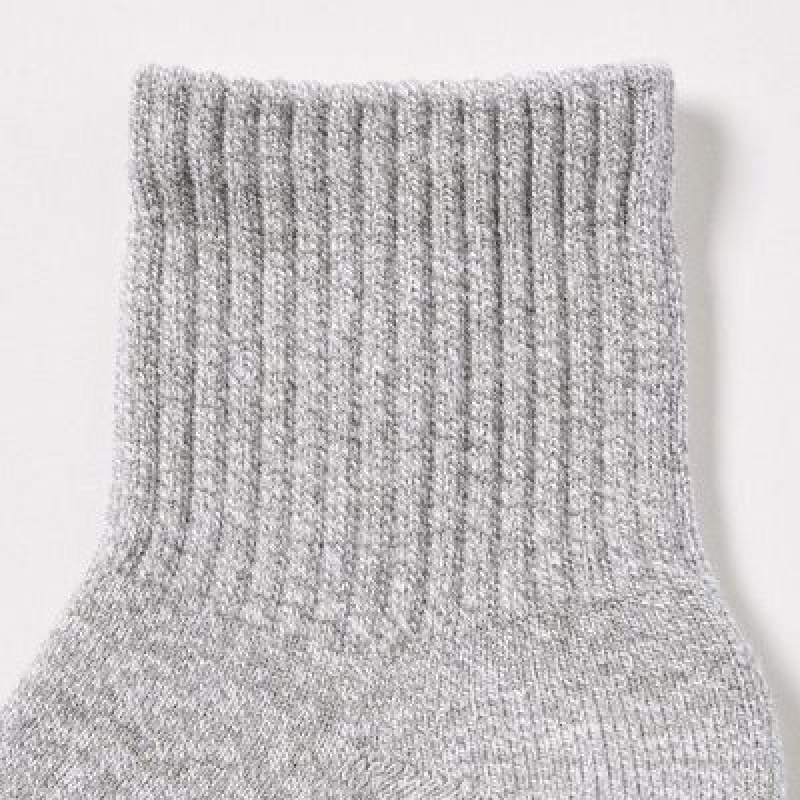 Grey Uniqlo HEATTECH Pile Half Women Socks | 8881336