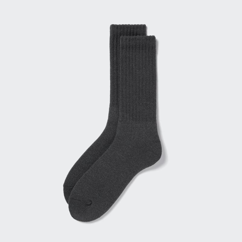 Grey Uniqlo HEATTECH Pile Men Socks | 9982437