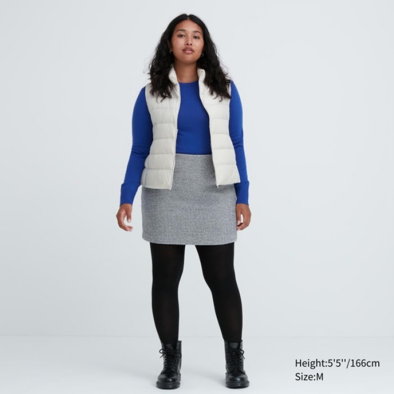 Grey Uniqlo HEATTECH Ribbed Knitted Women Tight | 6059046