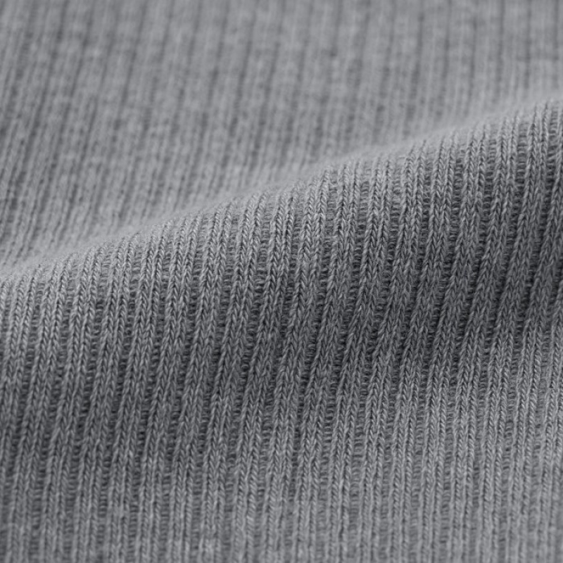 Grey Uniqlo HEATTECH Ribbed Knitted Women Tight | 6059046