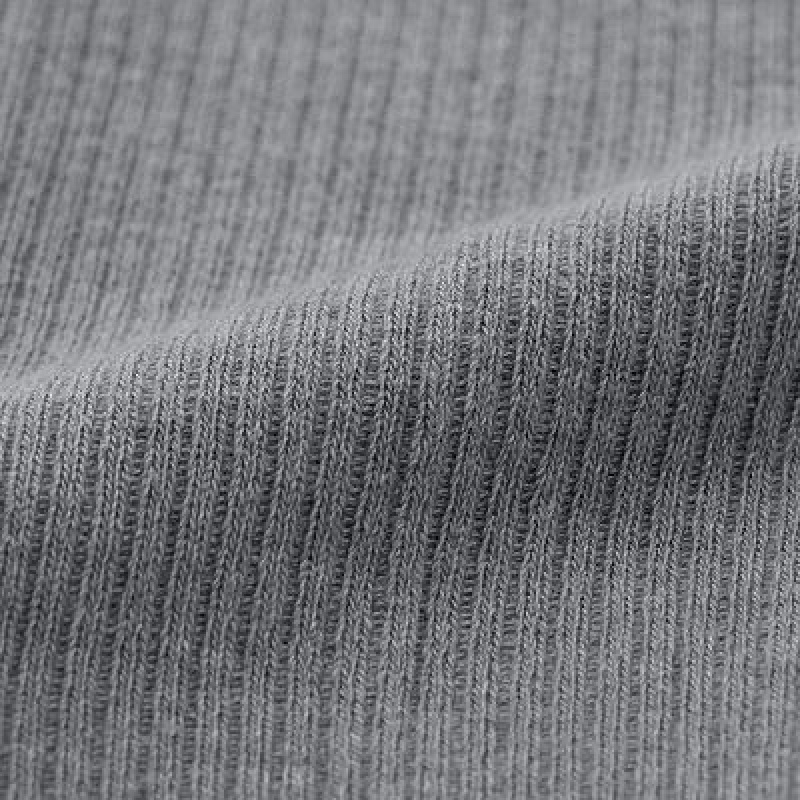 Grey Uniqlo HEATTECH Ribbed Knitted Women Tight | 2227702