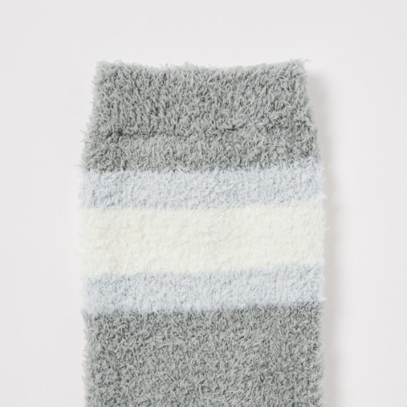 Grey Uniqlo HEATTECH Soft Fluffy Women Socks | 9478417