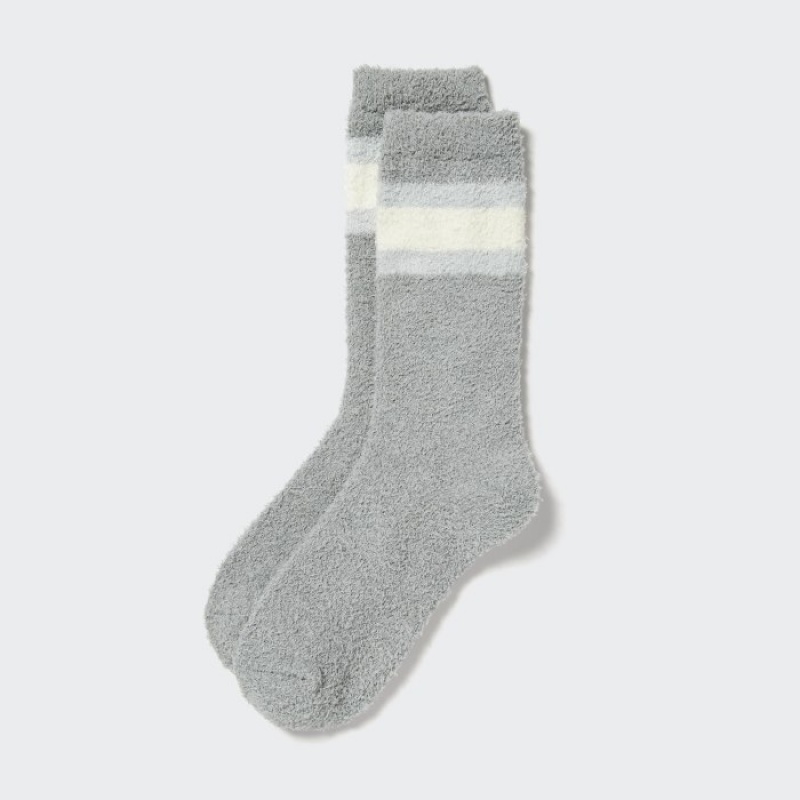 Grey Uniqlo HEATTECH Soft Fluffy Women Socks | 9478417