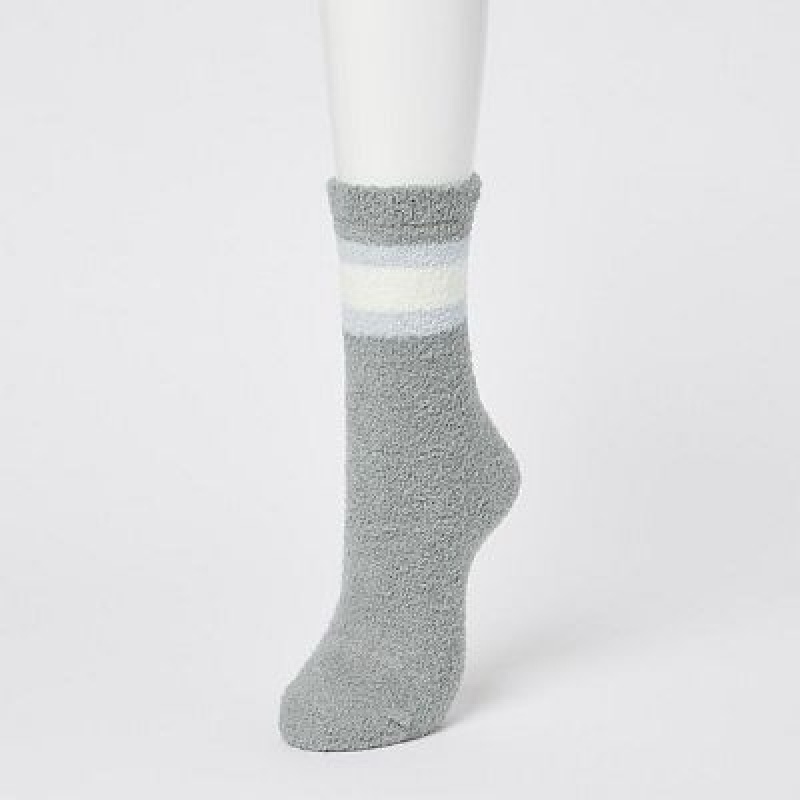 Grey Uniqlo HEATTECH Soft Fluffy Women Socks | 5763860