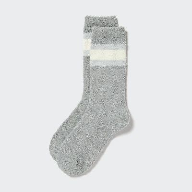 Grey Uniqlo HEATTECH Soft Fluffy Women Socks | 5763860