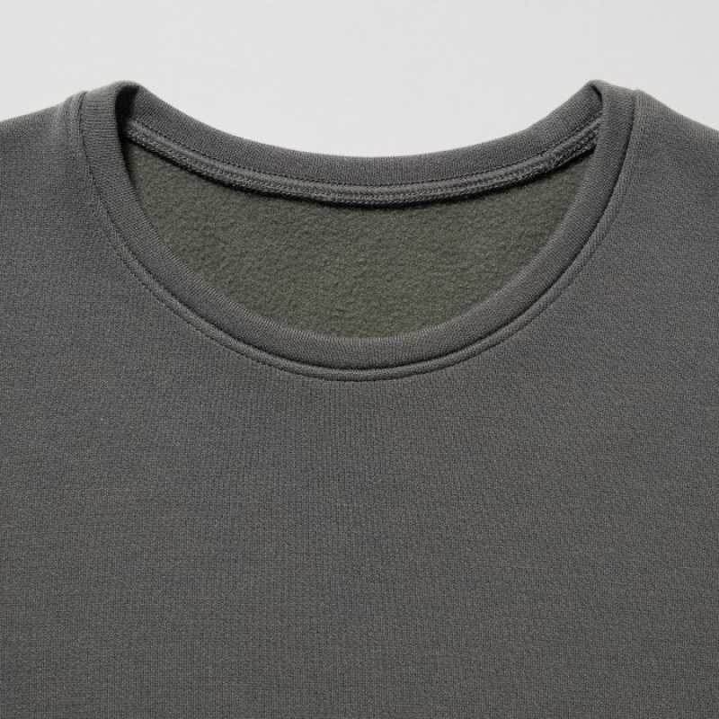 Grey Uniqlo HEATTECH Ultra Warm Crew Neck Long-Sleeve Women T Shirts | 1468591