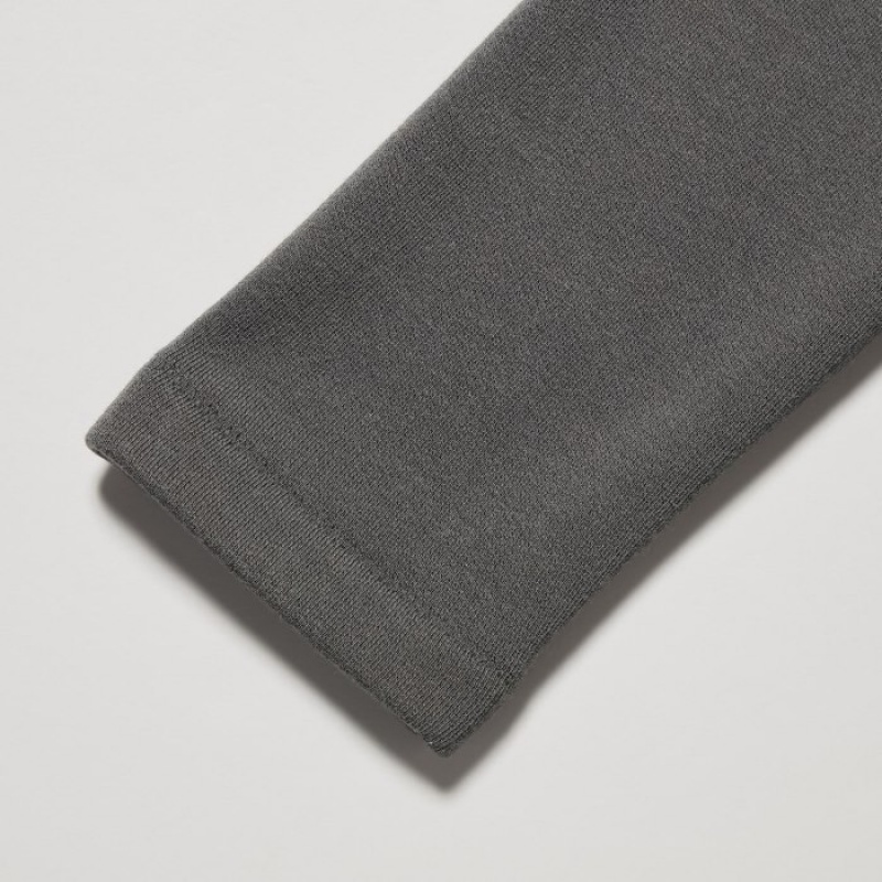 Grey Uniqlo HEATTECH Ultra Warm Crew Neck Long-Sleeve Women T Shirts | 1468591