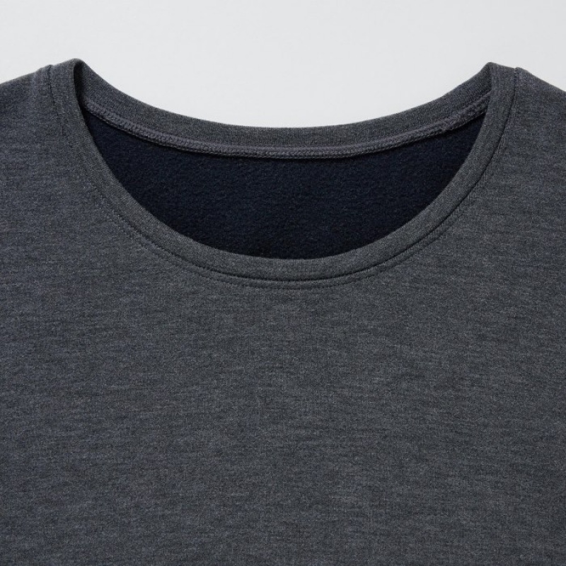 Grey Uniqlo HEATTECH Ultra Warm Crew Neck Long-Sleeve Women T Shirts | 592095