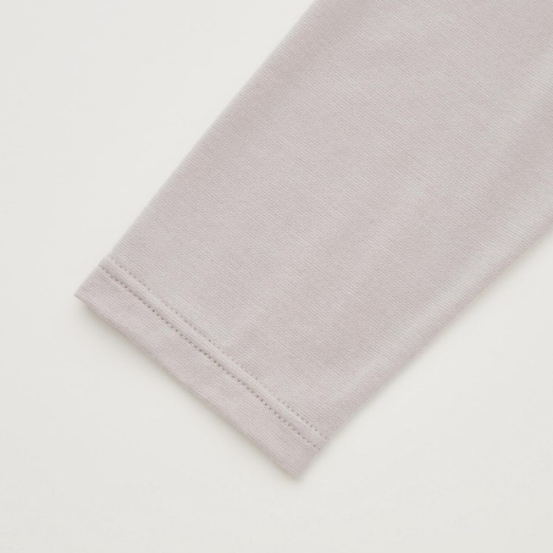 Grey Uniqlo Heattech Crew Neck Long-sleeve Women T Shirts | 7610411