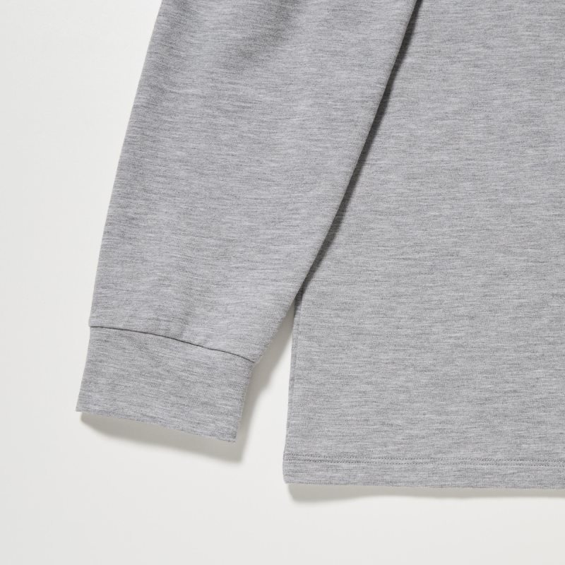 Grey Uniqlo Heattech Extra Warm Cotton Crew Neck Men T Shirts | 8162111