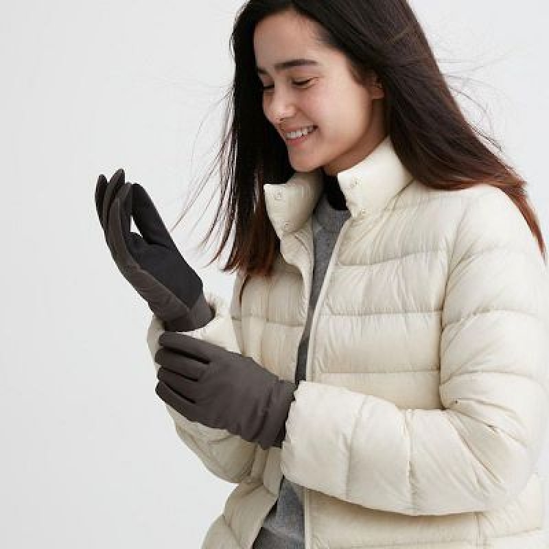Grey Uniqlo Heattech Lined Function Women Gloves | 2357509