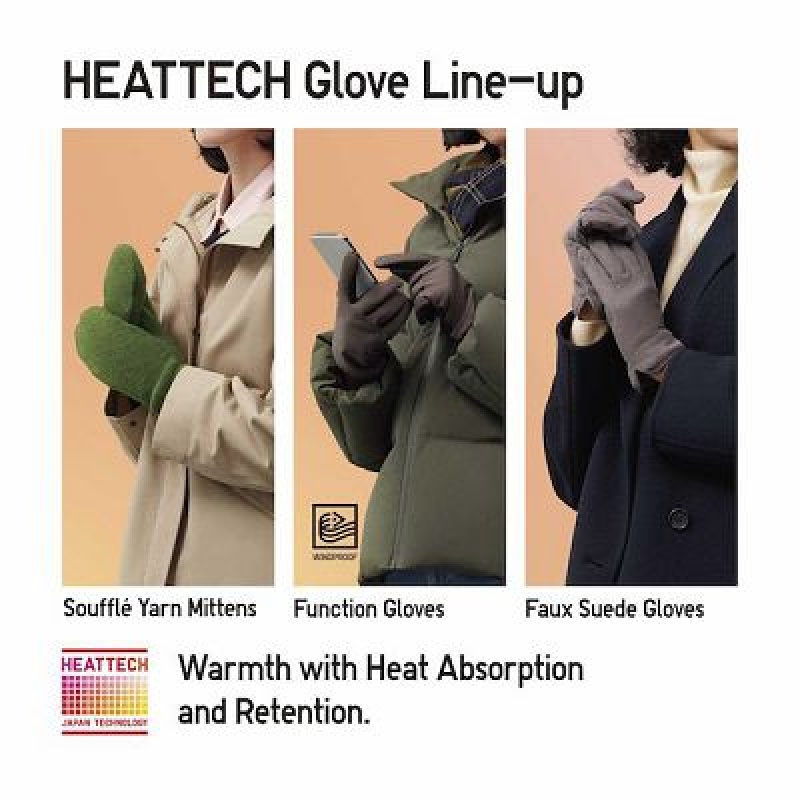 Grey Uniqlo Heattech Lined Function Women Gloves | 2357509