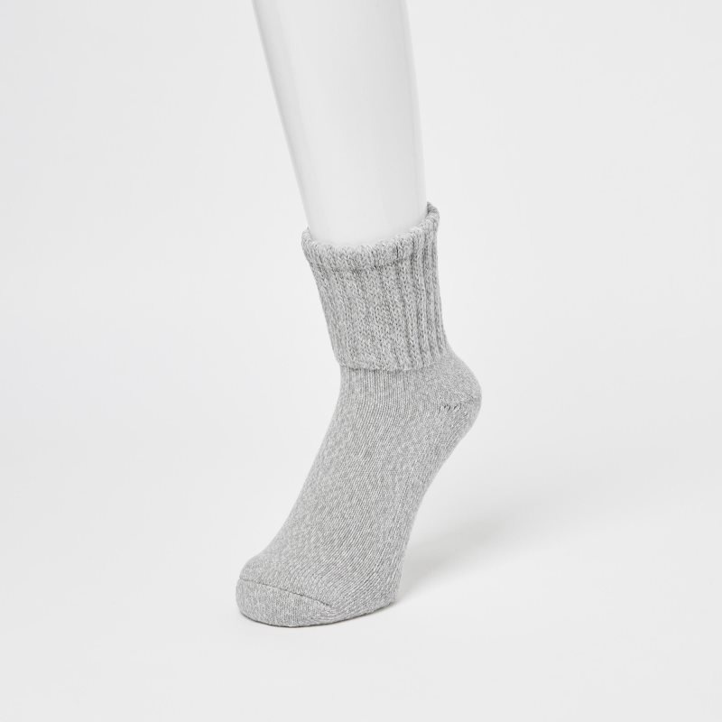 Grey Uniqlo Heattech Soft Pile Heather Men Socks | 5075177