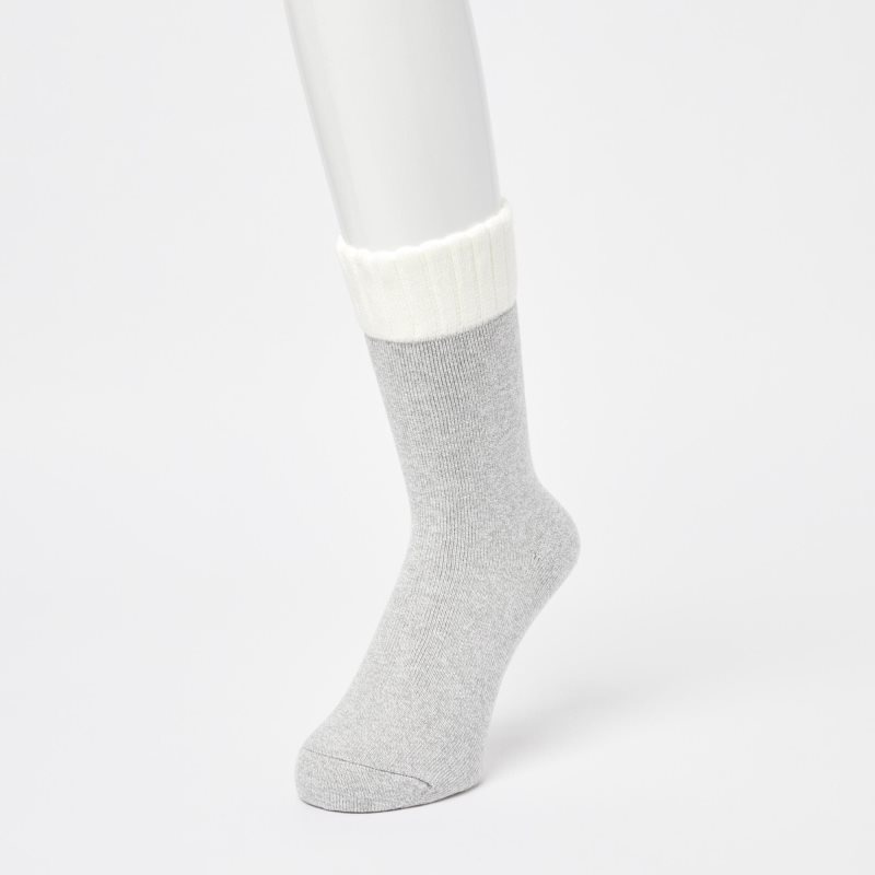 Grey Uniqlo Heattech Soft Pile Men Socks | 3121365
