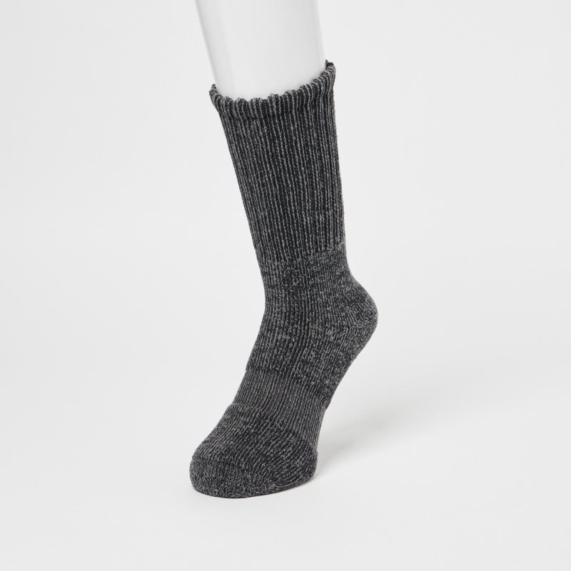 Grey Uniqlo Heattech Soft Pile Ribbed Men Socks | 6703263