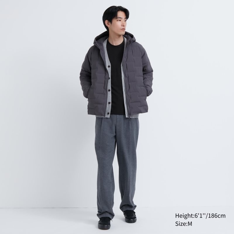 Grey Uniqlo Heattech Ultra Warm Crew Neck Men T Shirts | 9613969