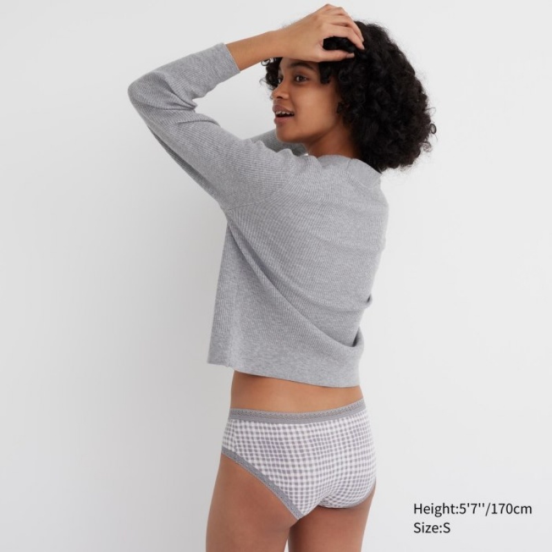 Grey Uniqlo Hip Huggers Women Briefs | 9601067