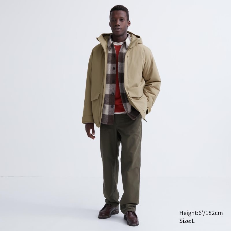 Grey Uniqlo Hybrid Down 3d Cut Men Parka | 2001692
