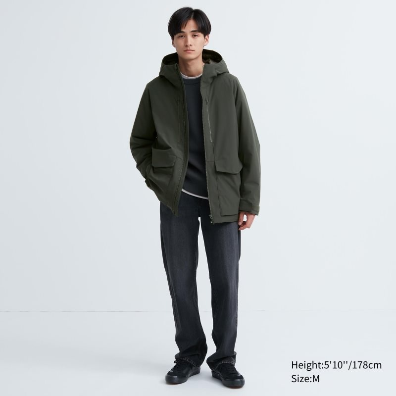 Grey Uniqlo Hybrid Down 3d Cut Men Parka | 2001692
