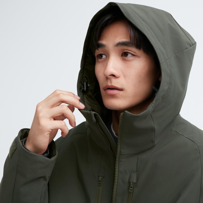 Grey Uniqlo Hybrid Down 3d Cut Men Parka | 2001692