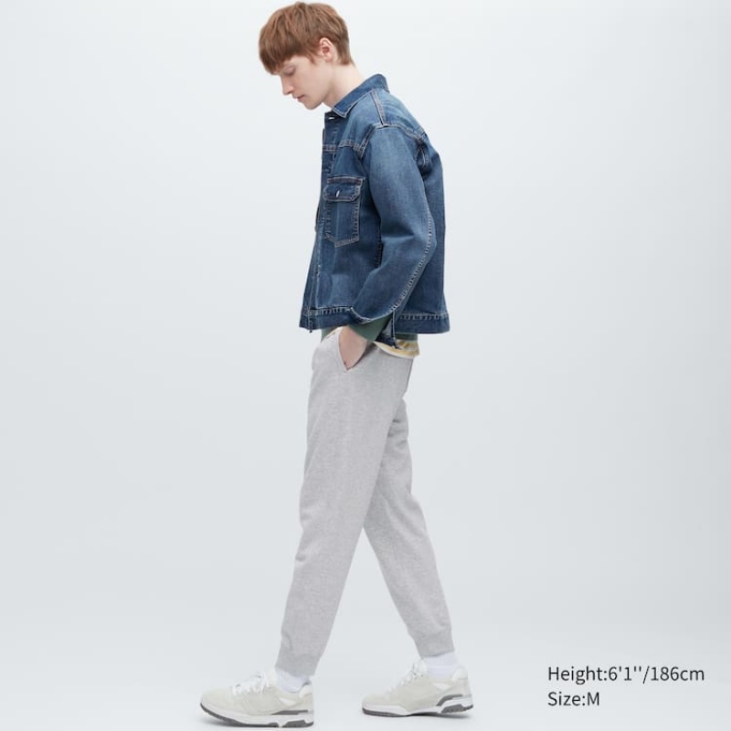 Grey Uniqlo Joggers Men Pants | 6414830