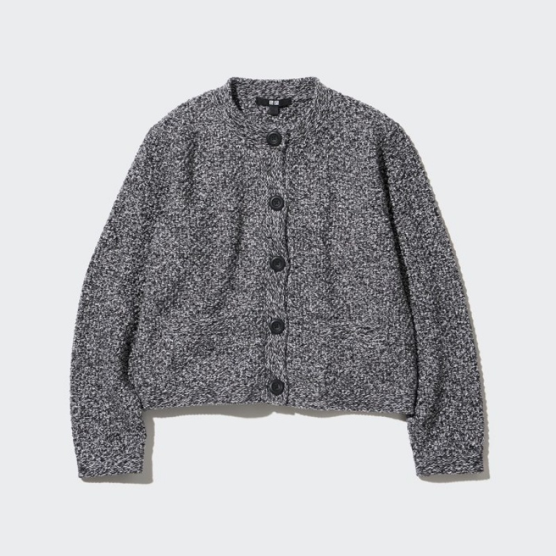 Grey Uniqlo Knitted Short Women Cardigan | 3142983