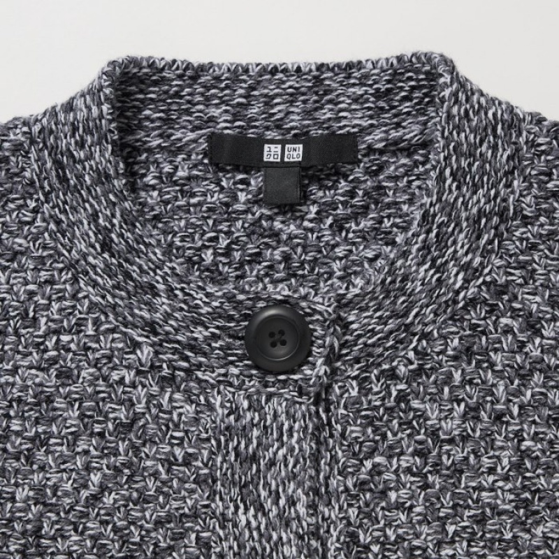 Grey Uniqlo Knitted Short Women Cardigan | 3142983